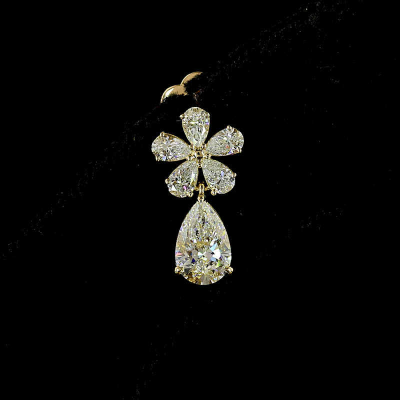 1-3/4ctw Prong Pear Drop Earrings