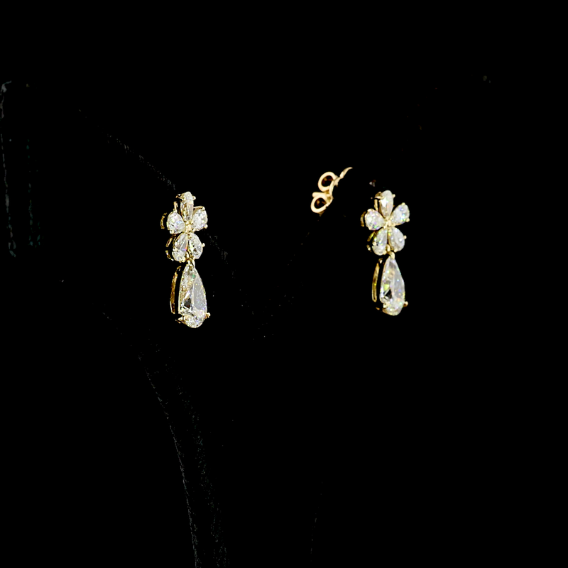 1-3/4ctw Prong Pear Drop Earrings