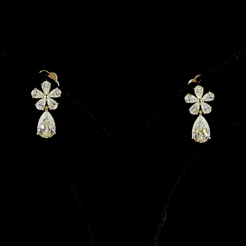 1-3/4ctw Prong Pear Drop Earrings