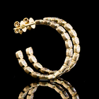 4ctw Bezel Asscher C Hoop Earrings