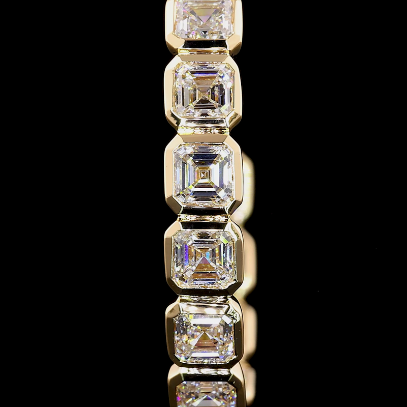 4ctw Bezel Asscher C Hoop Earrings