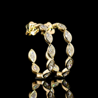 4ctw Bezel Marquise C Hoop Earrings