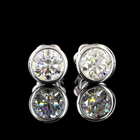 2ctw Bezel Round Stud Earrings