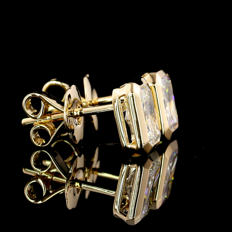 1-1/2ctw Bezel Radiant Stud Earrings