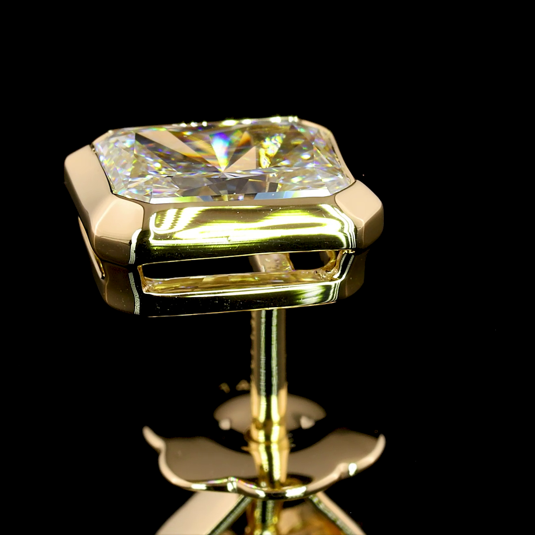 1-1/2ctw Bezel Radiant Stud Earrings