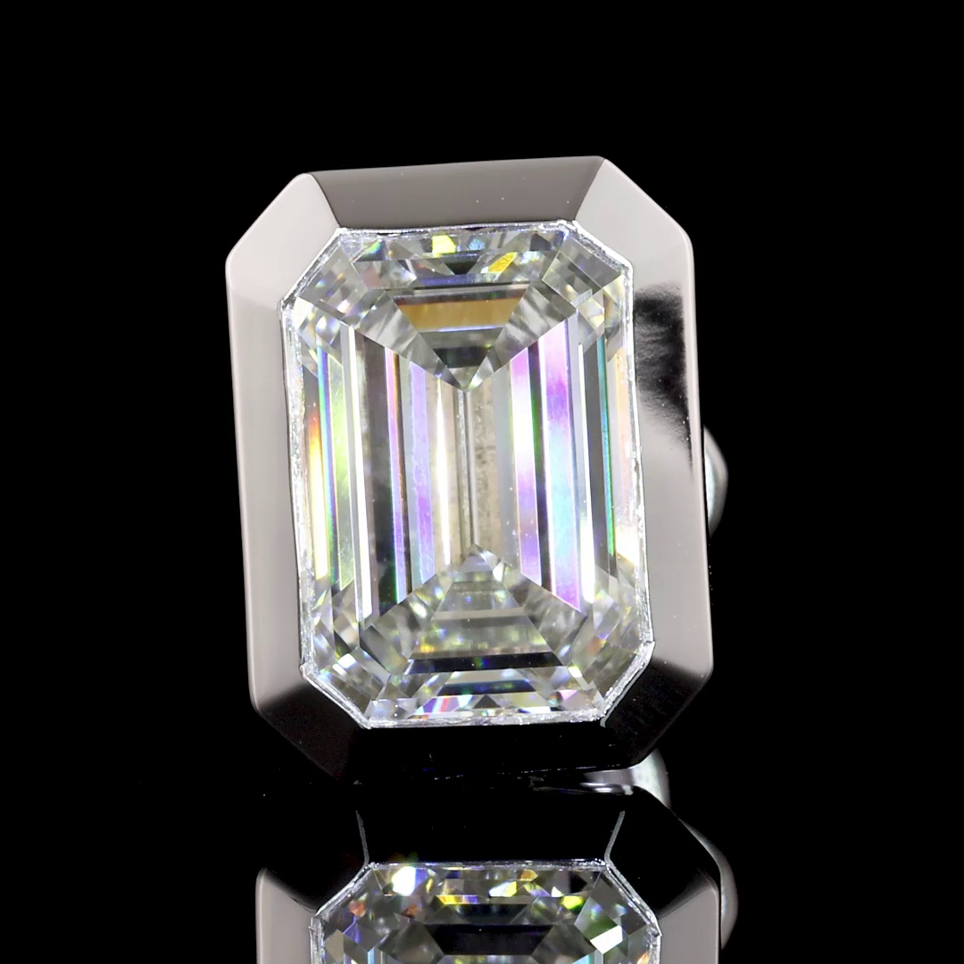 3ctw Bezel Emerald Stud Earrings