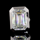 3ctw Bezel Emerald Stud Earrings