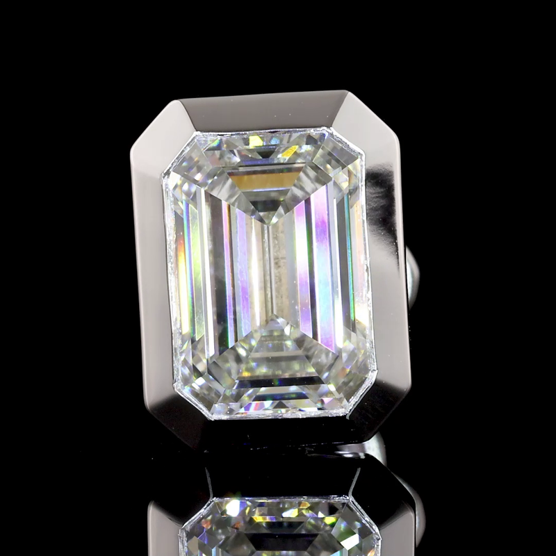 3ctw Bezel Emerald Stud Earrings