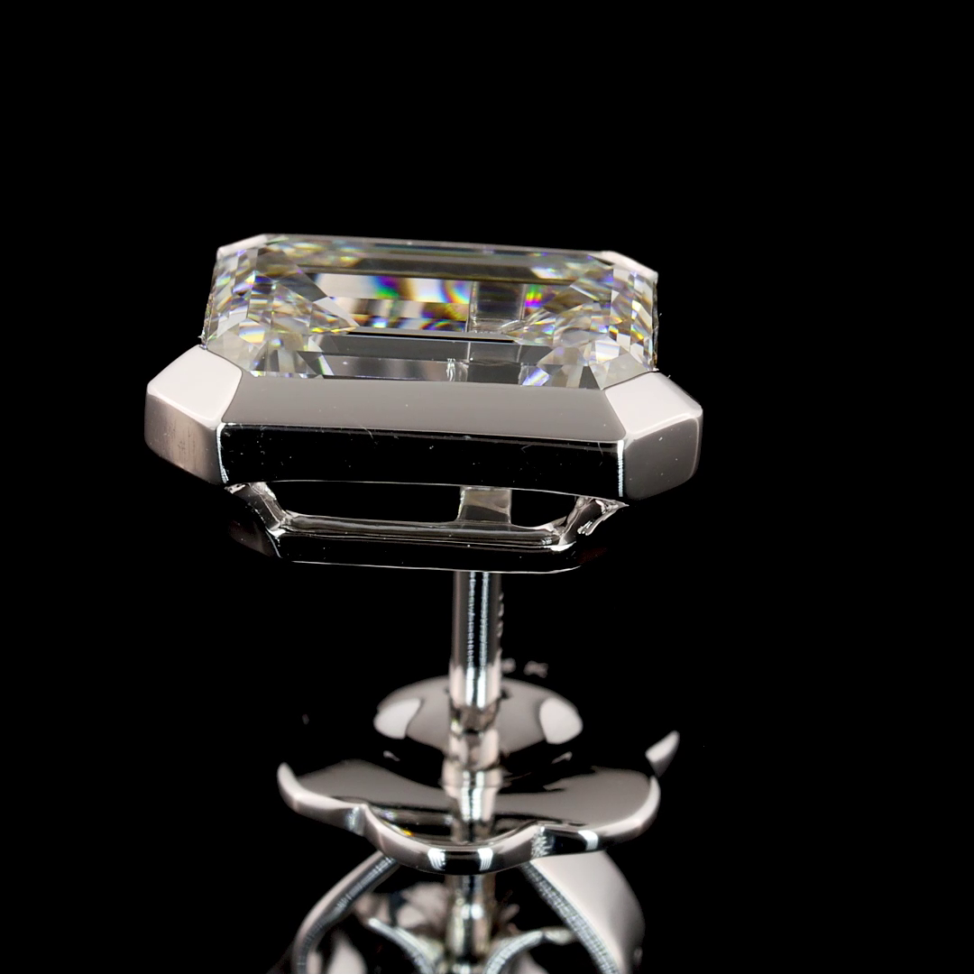 3ctw Bezel Emerald Stud Earrings