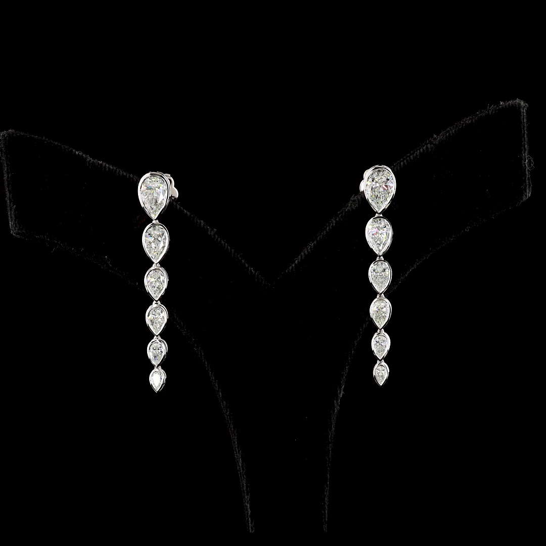 2-3/4ctw Bezel Pear Drop Earrings