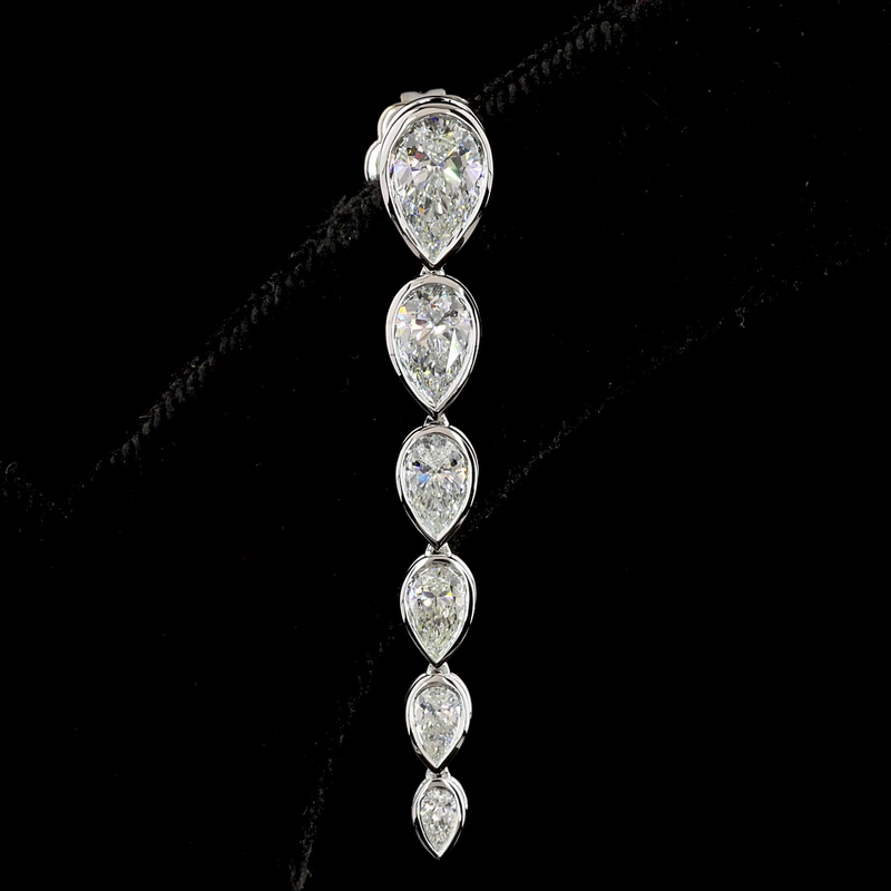 2-3/4ctw Bezel Pear Drop Earrings