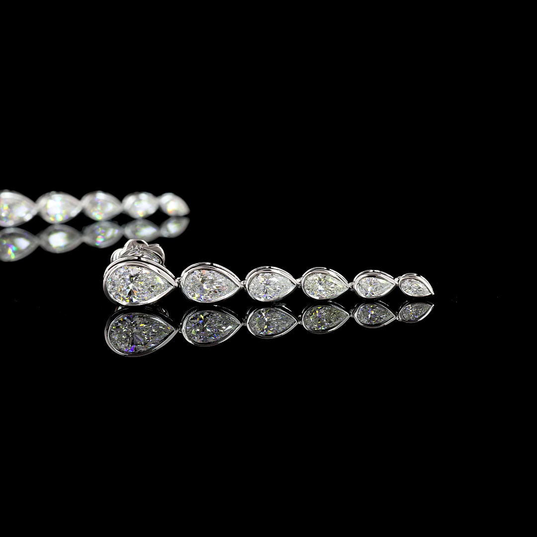 2-3/4ctw Bezel Pear Drop Earrings