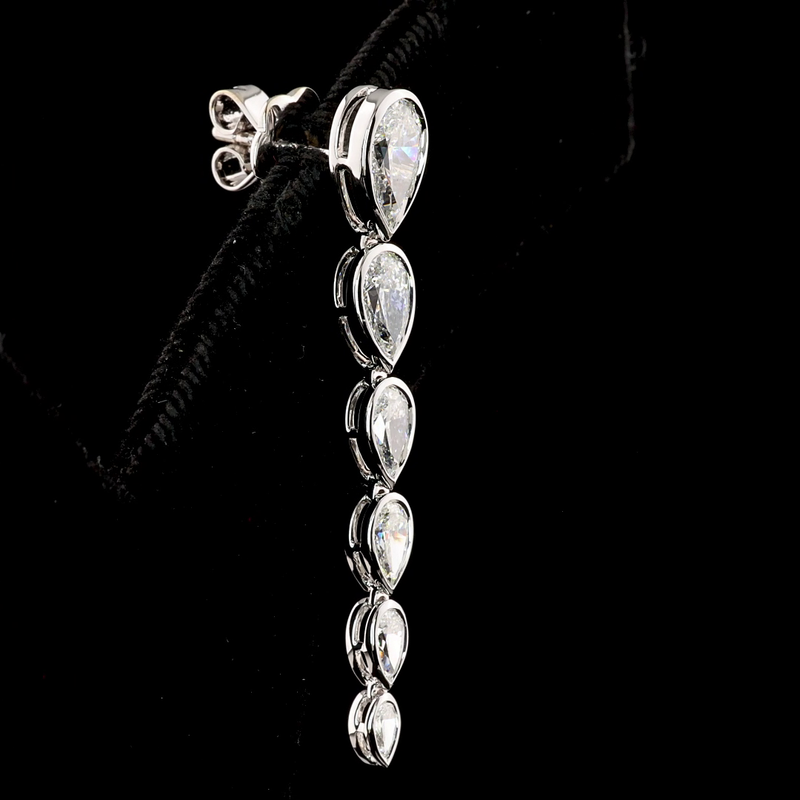2-3/4ctw Bezel Pear Drop Earrings