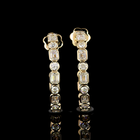 4ctw Bezel Emerald & Round C Hoop Earrings