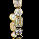 4ctw Bezel Emerald & Round C Hoop Earrings