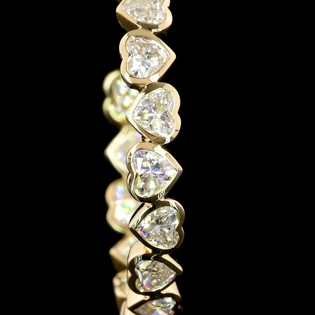 8ctw Bezel East West Heart C Hoop Earrings
