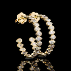 2-3/4ctw Bezel East West Pear C Hoop Earrings