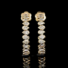 2-3/4ctw Bezel East West Pear C Hoop Earrings