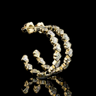 6ctw Bezel East West Heart C Hoop Earrings