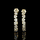 6ctw Bezel East West Heart C Hoop Earrings