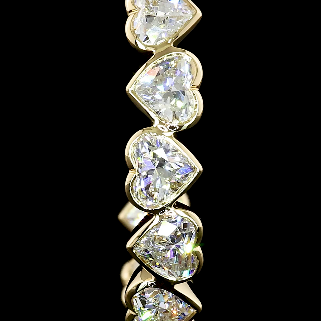 6ctw Bezel East West Heart C Hoop Earrings