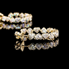 6ctw Bezel East West Heart C Hoop Earrings