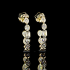 3ctw Bezel Emerald & Round C Hoop Earrings