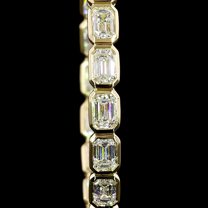 3ctw Bezel Emerald Hoop Earrings