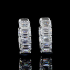 3ctw Prong Emerald Huggie Earrings