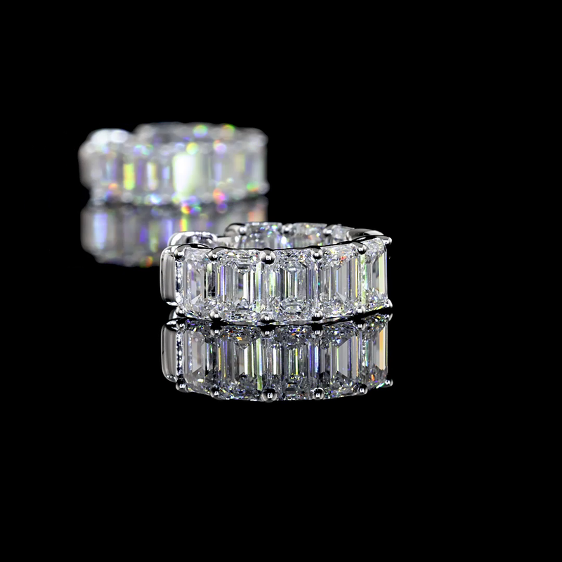 3ctw Prong Emerald Huggie Earrings