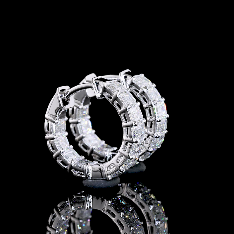 2ctw Prong Emerald Huggie Earrings
