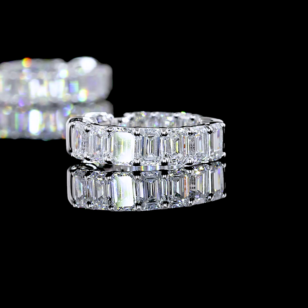 2ctw Prong Emerald Huggie Earrings