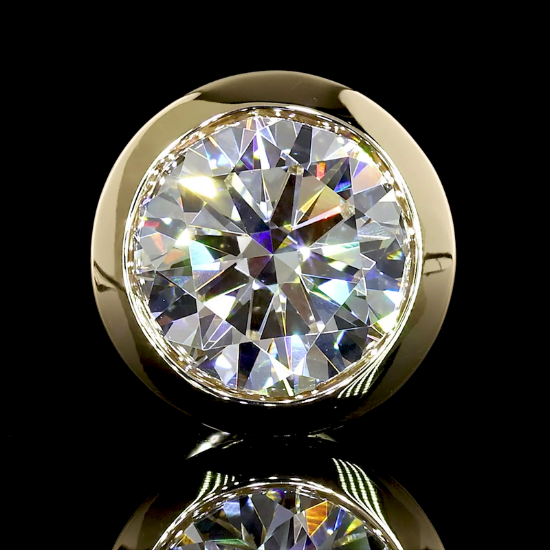 1-1/2ctw Bezel Round Stud Earrings