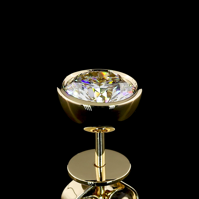 1-1/2ctw Bezel Round Stud Earrings