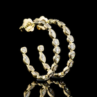 2-1/2ctw Bezel Cushion, Marquise & Round C Hoop Earrings