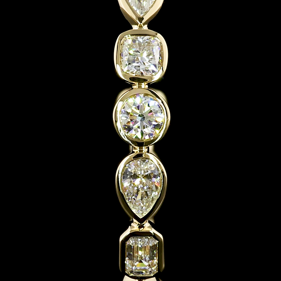 2-1/2ctw Bezel Cushion, Marquise & Round C Hoop Earrings