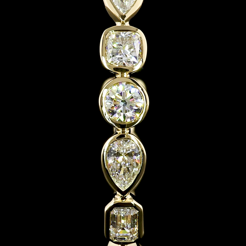 2-1/2ctw Bezel Cushion, Marquise & Round C Hoop Earrings