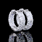 4ctw Prong Radiant Huggie Earrings