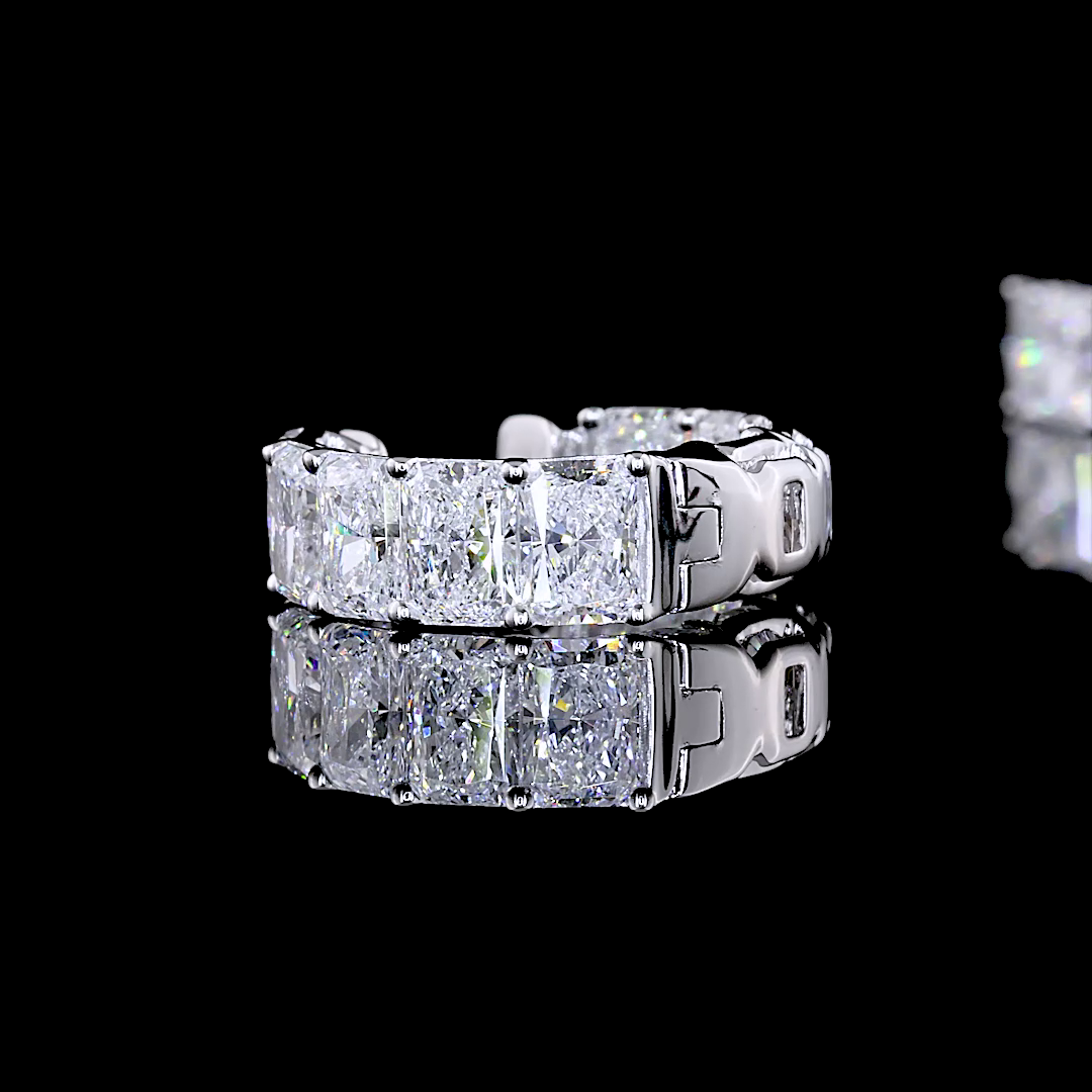 4ctw Prong Radiant Huggie Earrings