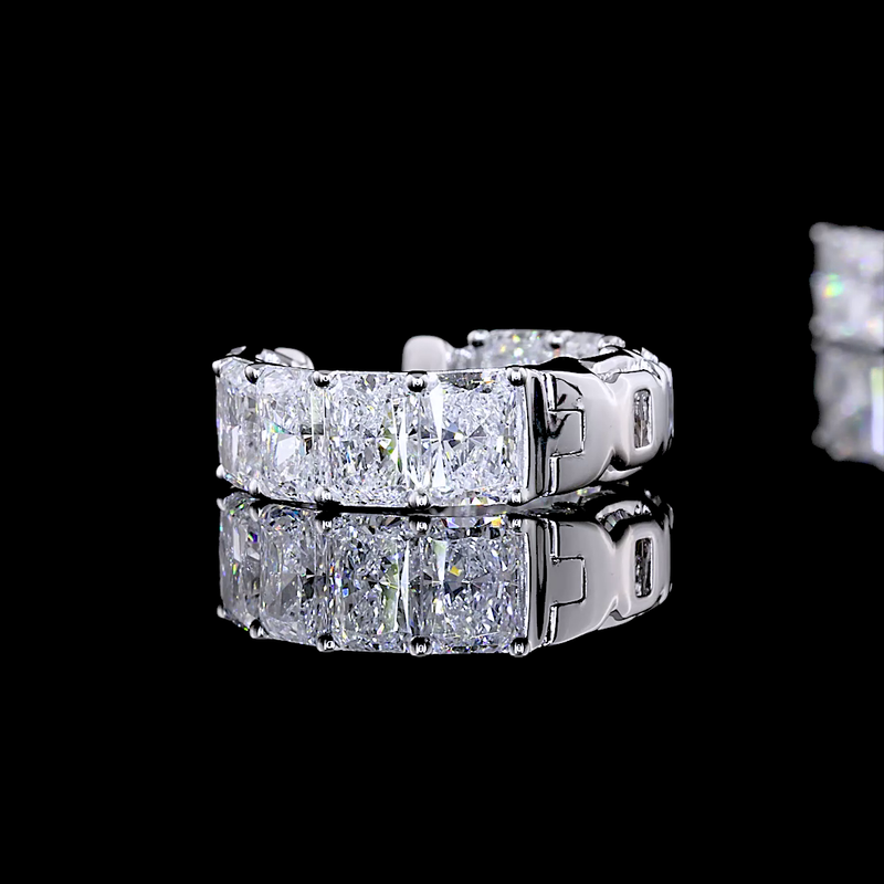 4ctw Prong Radiant Huggie Earrings