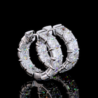 2-3/4ctw Prong Radiant Huggie Earrings