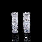 2-3/4ctw Prong Radiant Huggie Earrings