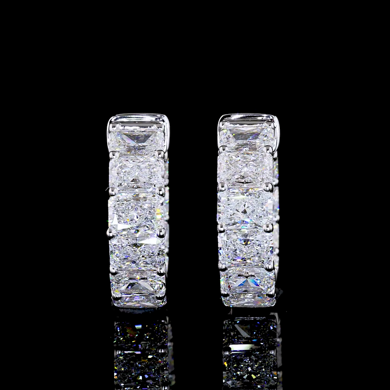 2-3/4ctw Prong Radiant Huggie Earrings