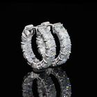 2ctw Prong Radiant Huggie Earrings