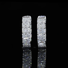 2ctw Prong Radiant Huggie Earrings