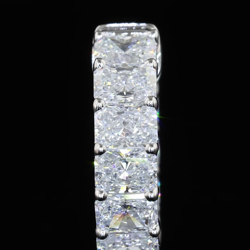 2ctw Prong Radiant Huggie Earrings