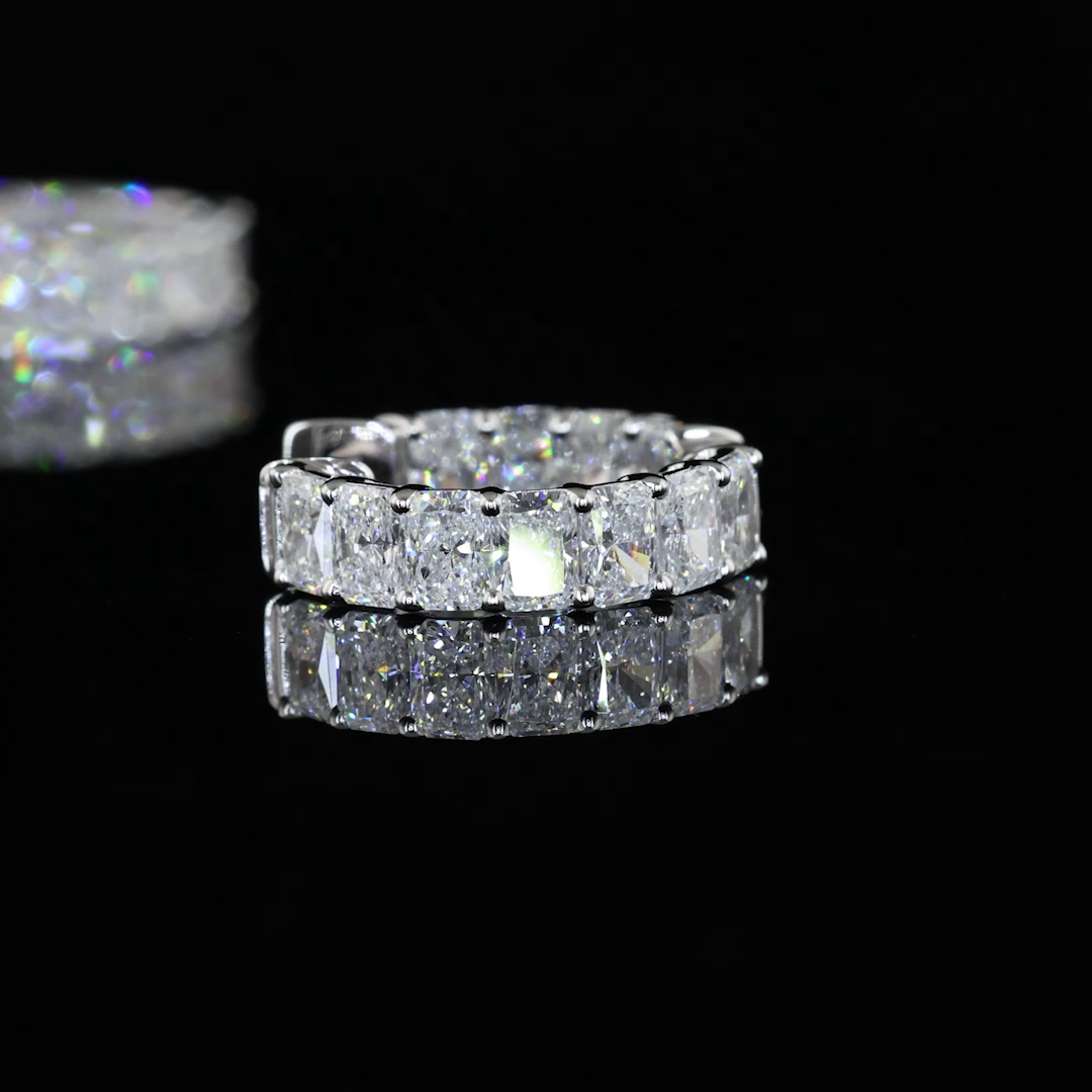 2ctw Prong Radiant Huggie Earrings