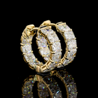2-3/4ctw Prong Radiant Huggie Earrings