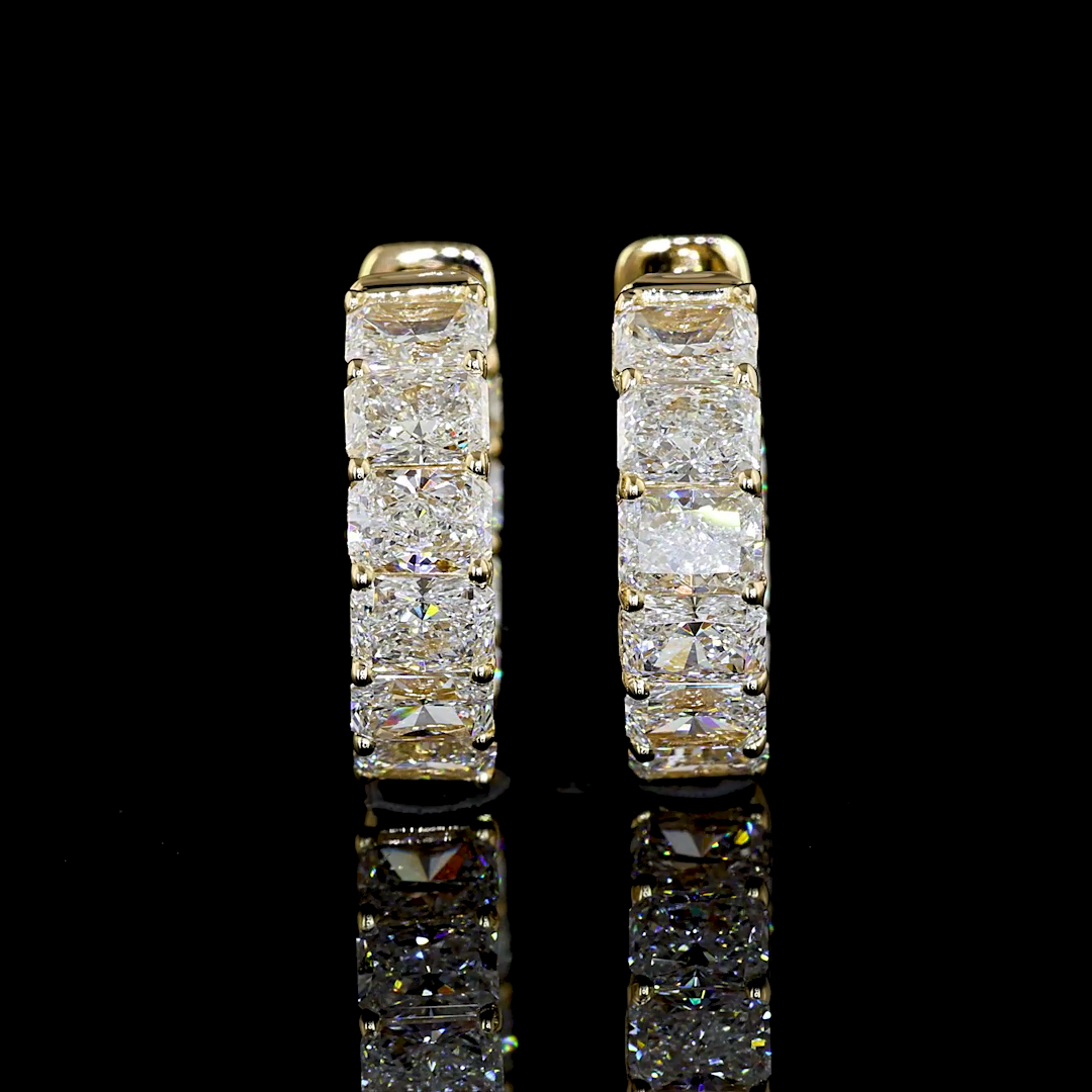 2-3/4ctw Prong Radiant Huggie Earrings