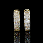 2-3/4ctw Prong Radiant Huggie Earrings